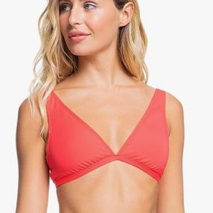 Roxy SD Beach Classics Elongated Triangle Bikini Swim Top Cayenne XS or Small